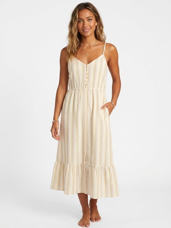 aerie Dresses & Skirts - AERIE | MIDI PASTEL STRIPED V NECK DRESS
